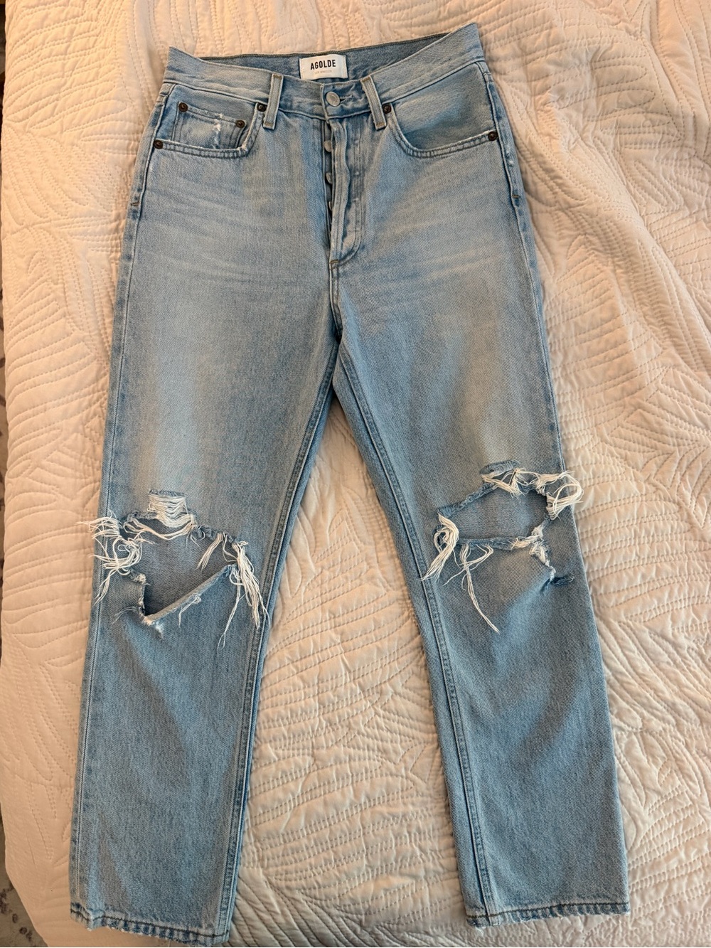 Agolde Riley Jeans - Light Blue Denim